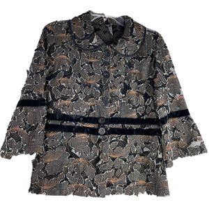 SnoSkins Textured Mosaics  jacket Blazer Wearable Art USA-made, 3/4 sleeves XS